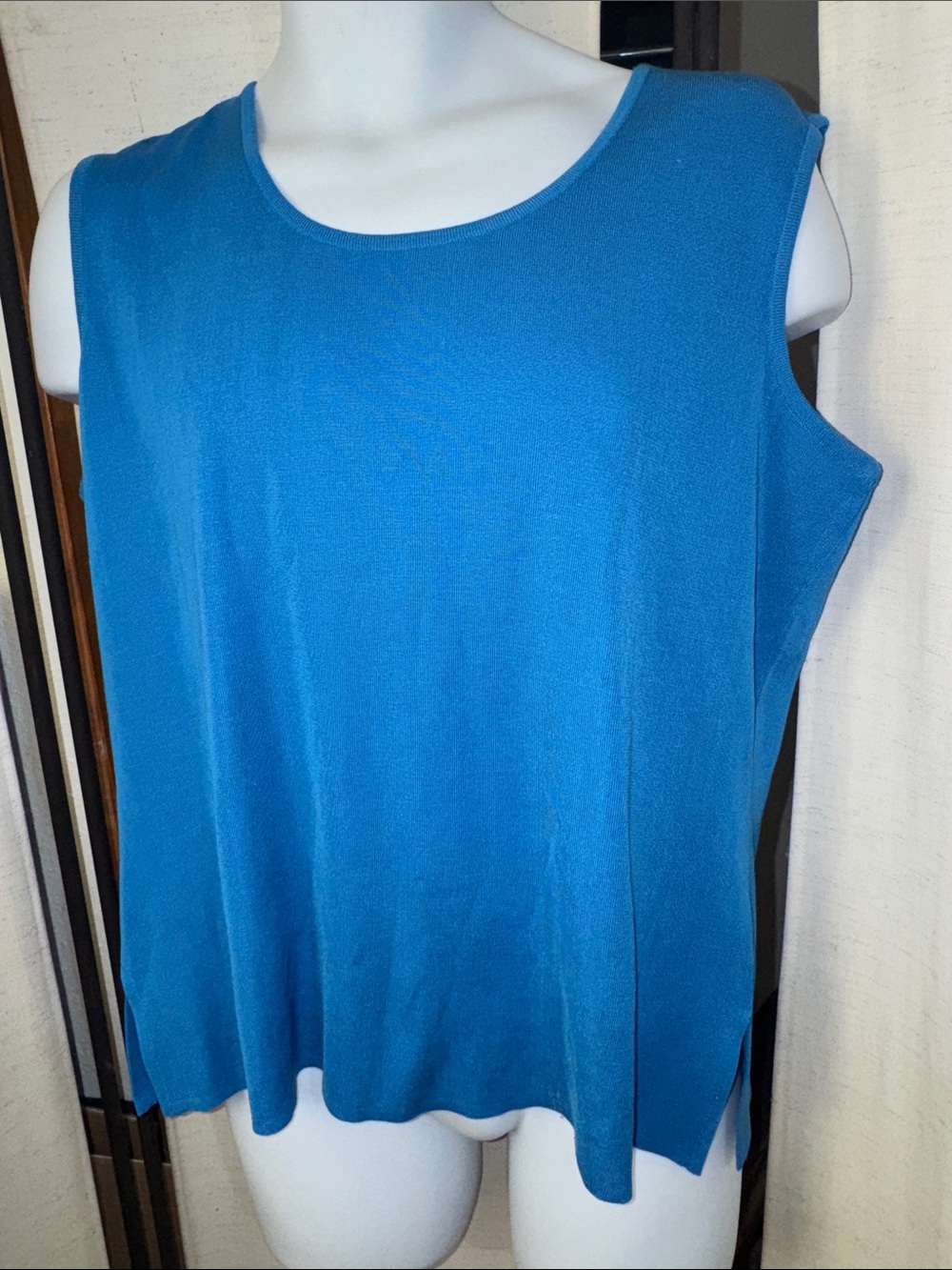 NWT Ming Wang Blue Tank Shell Top xl $130